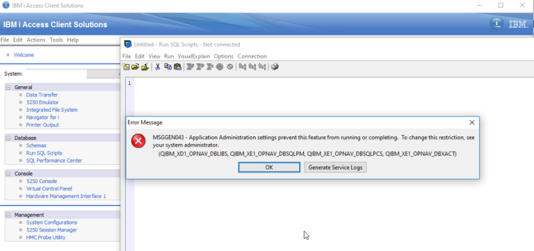 "ACS Version 1.1.7.0 and Applications Administration restiction message